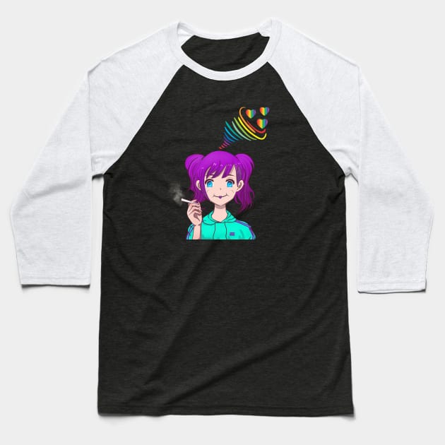 PUFF PUFF PASS Baseball T-Shirt by Superfluid Designs